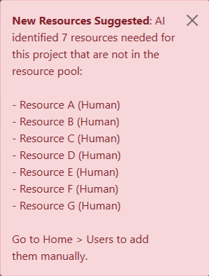 AI error message during resource assignment — hit rate limit mid-session