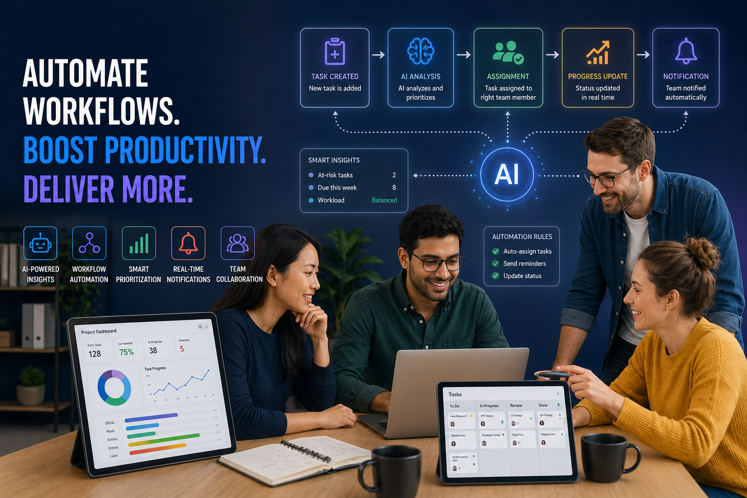 Workflow automation increasing team productivity